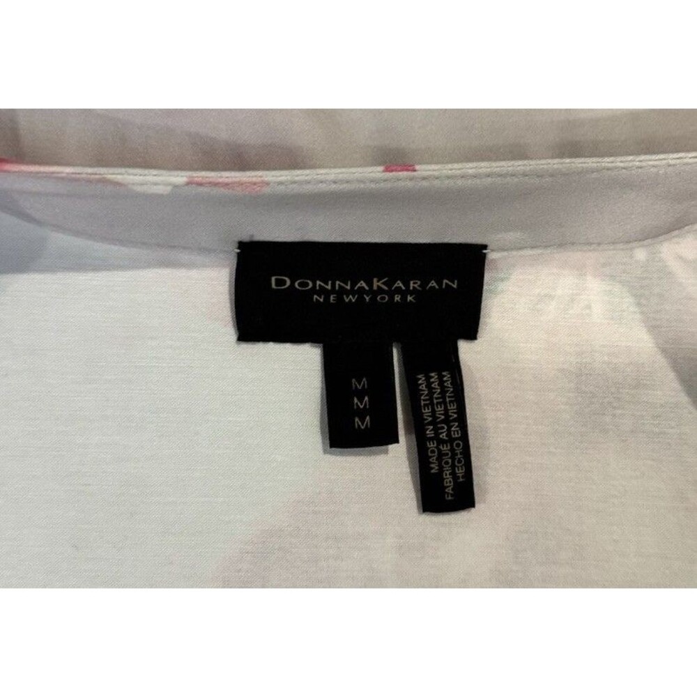 DONNA KARAN Women’s Print Cap Sleeve Dress with Wide Tie Waist. Size M - Picture 7 of 7